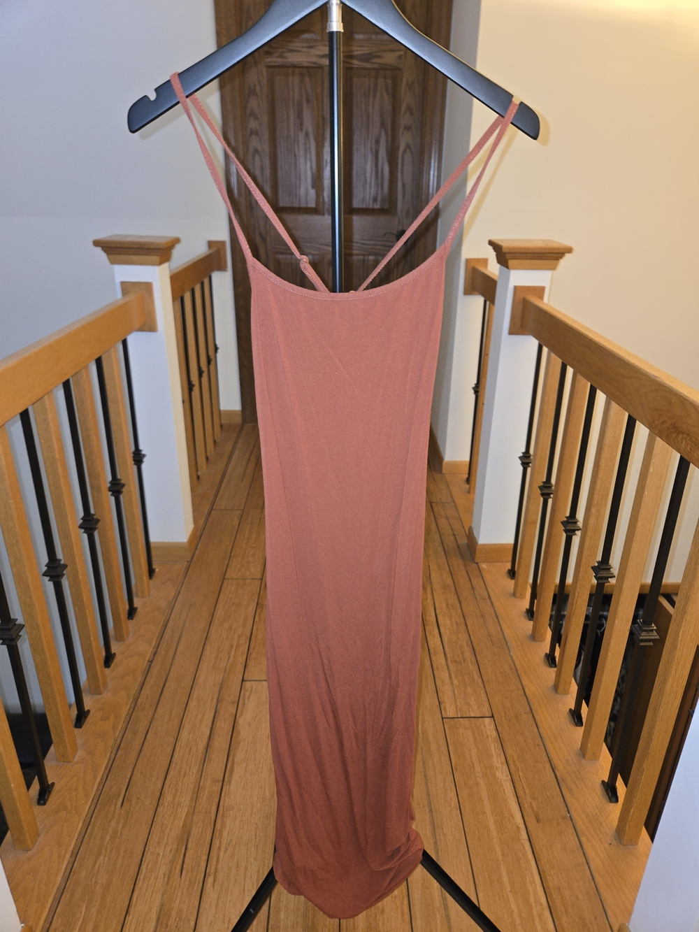 Women’s Spaghetti Strap Maxi Dress - Rust